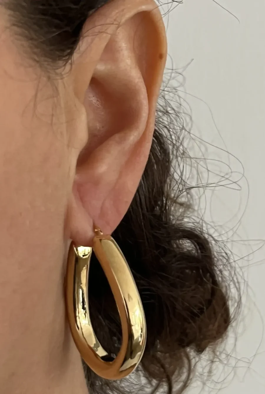 Orecchini In Oro 18kt Cerchi Ovali Donna Oro - immagine 4