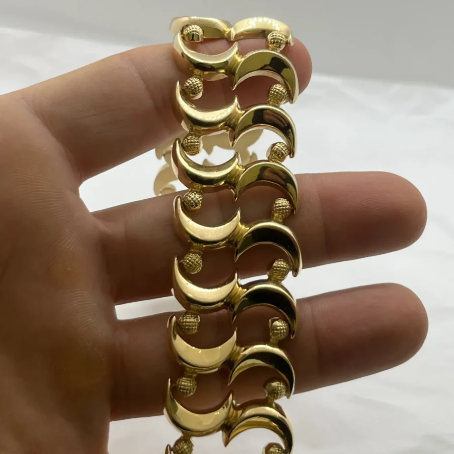 Bracciale Oro Giallo 18kt 750% Massiccio Donna Schiava - immagine 6