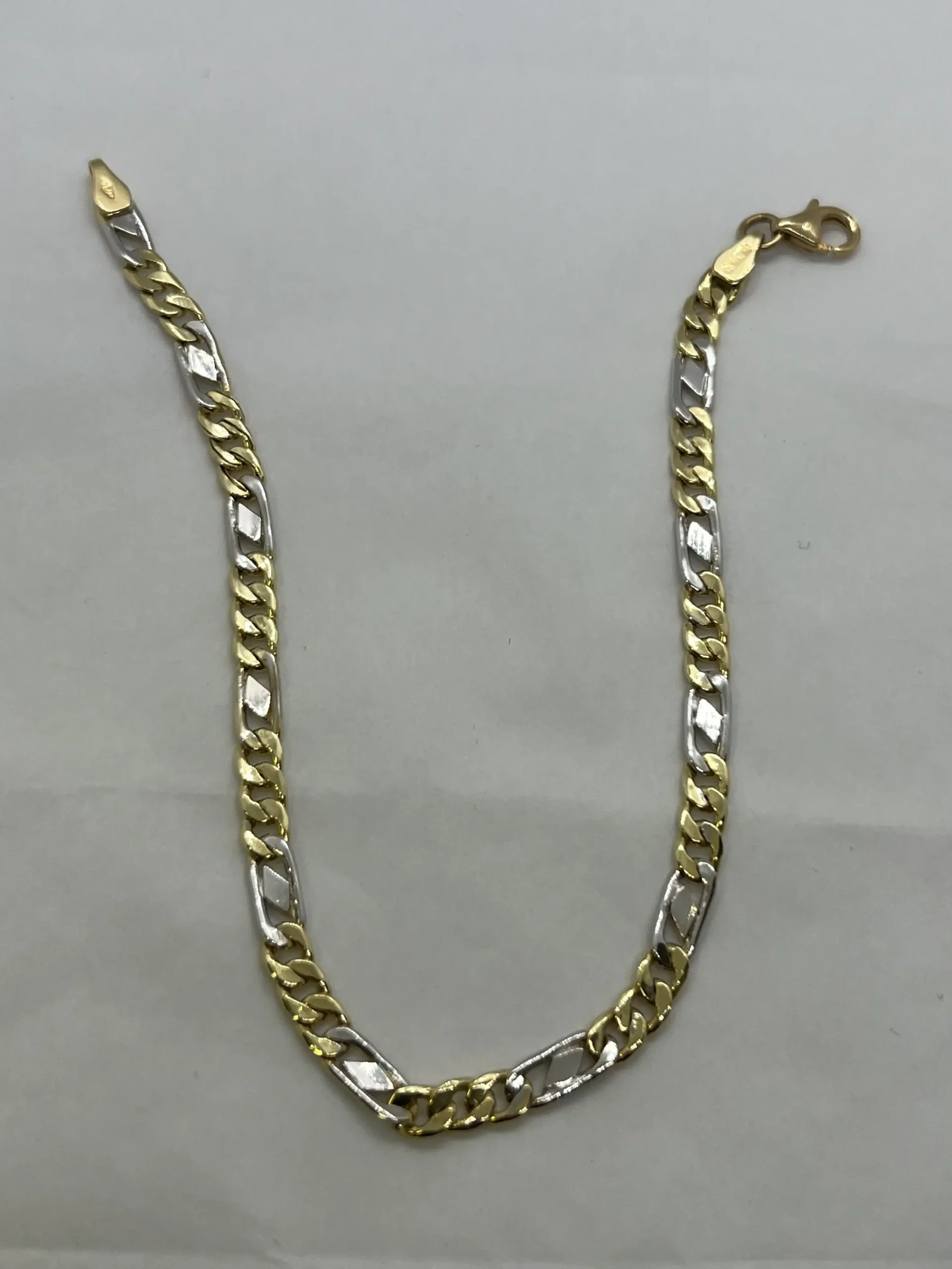 Bracciale Oro 18kt 750% Uomo Giallo Bianco Bicolore 3+1