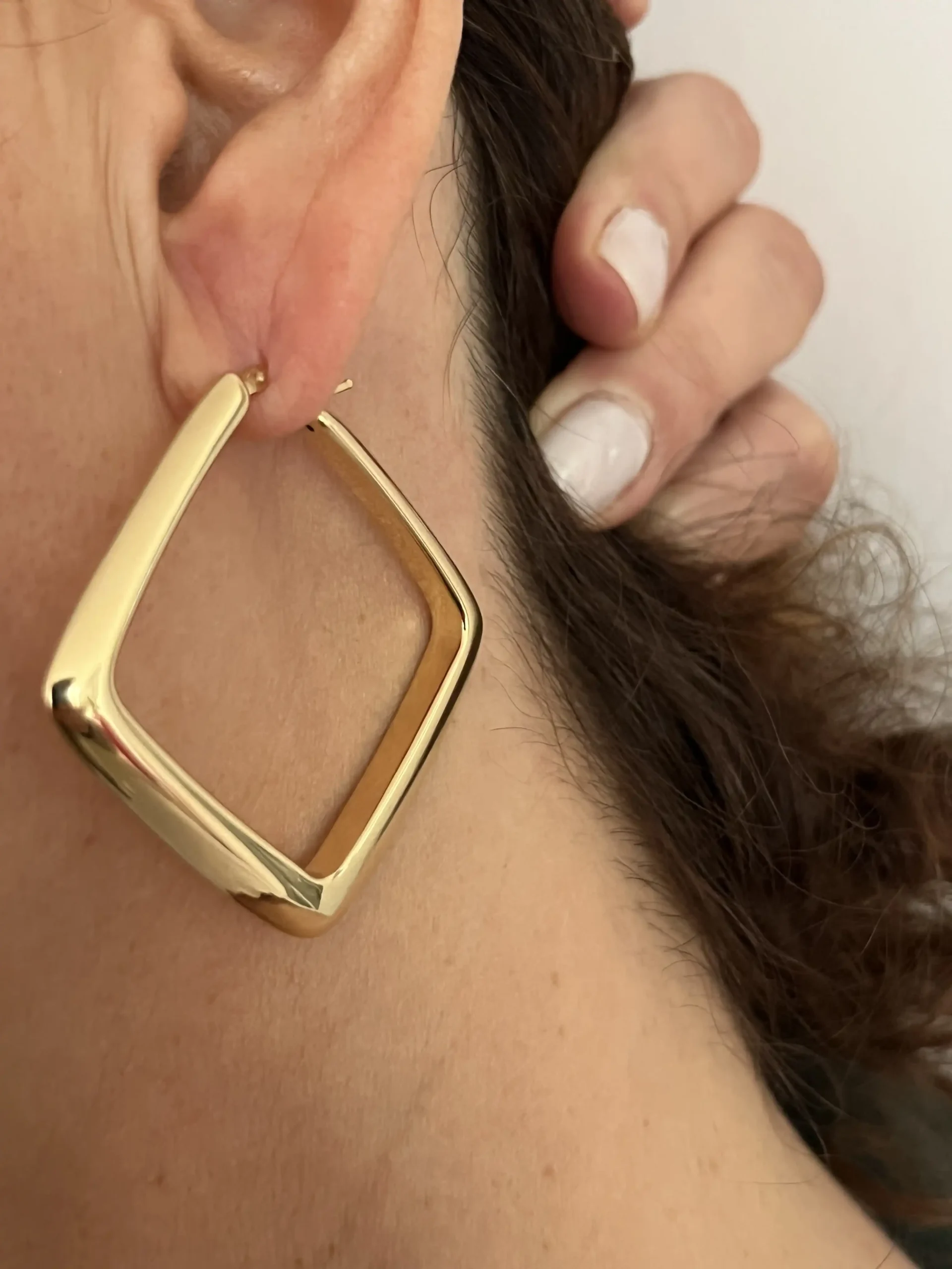 Orecchini Quadrato Donna Oro Giallo 18kt 750%