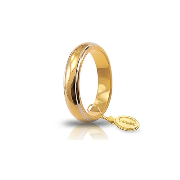 Fede Classica Gr.7 Unoaerre In Oro Giallo E Bianco