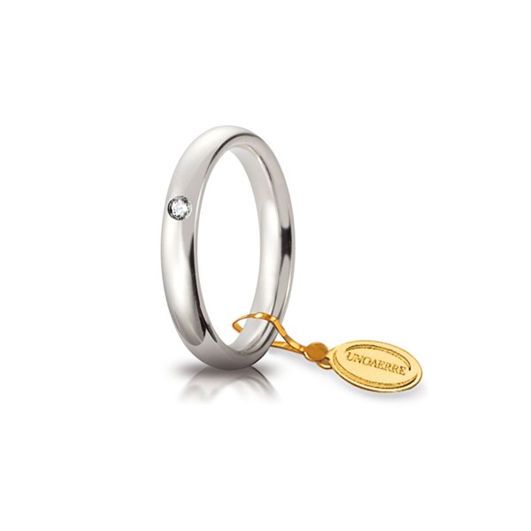 Fede Comoda Mm.3.5 In Oro Bianco Con Brillante