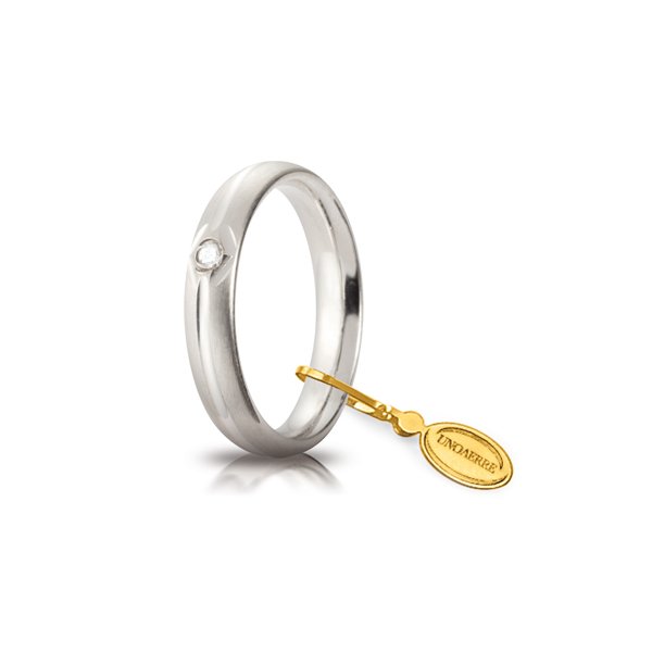 Fede Comoda Mm.4.0 In Oro Bianco Con Brillante