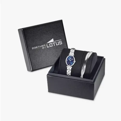 Orologio E Bracciale Lotus 2gether 19016/2 Azzuro Cinghia Acciaio Inossidabile Donna