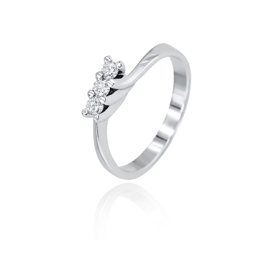 Anello In Oro18kt Trilogy Con Diamanti 0.33kt