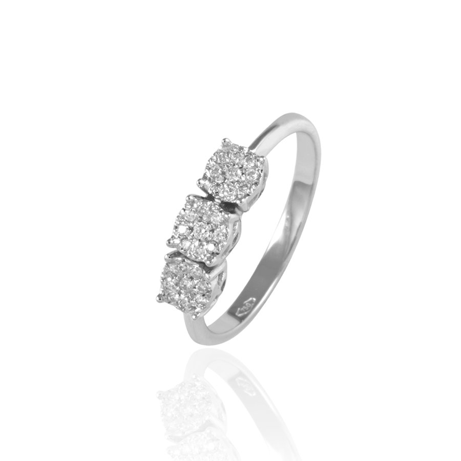 Anello In Oro 18kt Con Diamanti 0.16kt