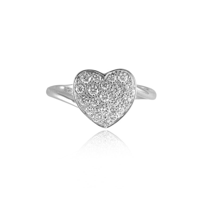 Anello In Oro 18kt Cuore Con Diamanti 0.34kt