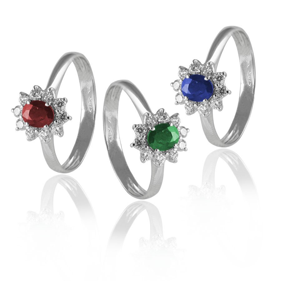 Anello In Oro 18kt Rainbow Con Diamanti 0.06kt