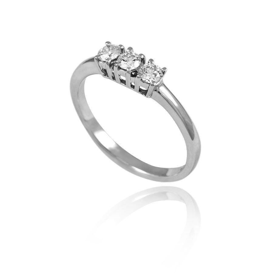Anello In Oro18kt Trilogy Con Diamanti 0.15kt