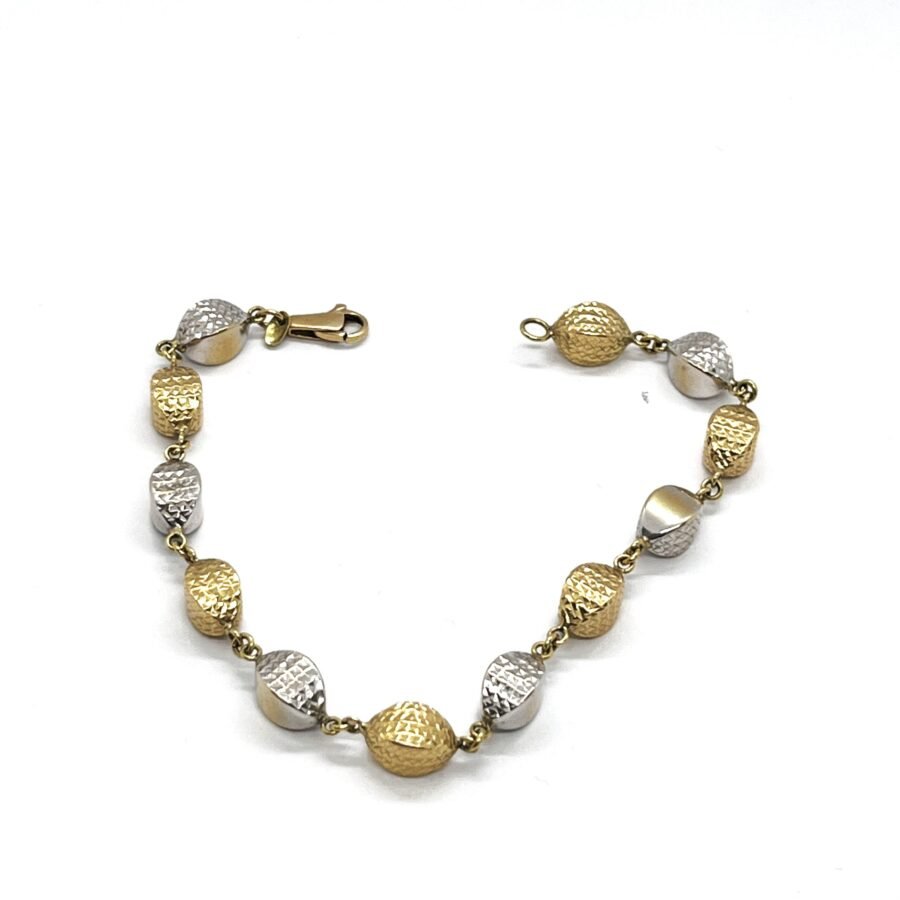 Bracciale In Oro 18Kt Donna Bianco e Giallo Fantasy - immagine 3