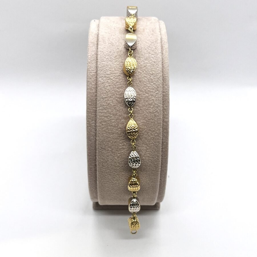 Bracciale In Oro 18Kt Donna Bianco e Giallo Fantasy - immagine 2