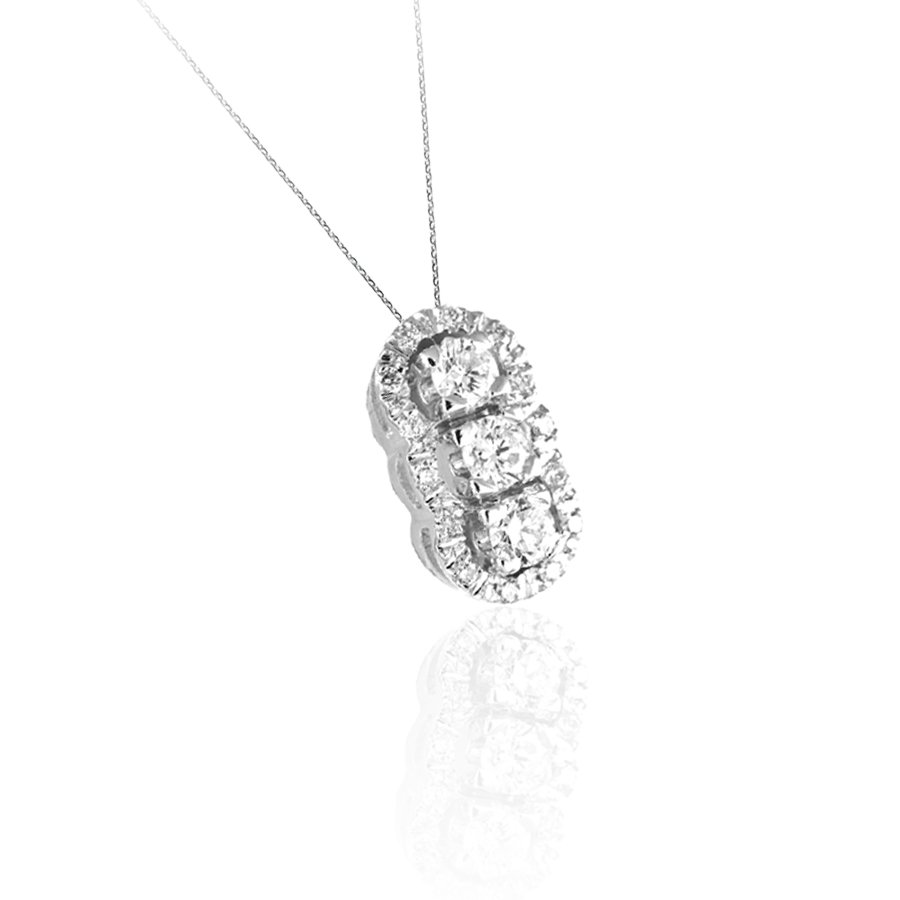 Collana In Oro 18kt Trilogy Con Diamanti 0.43kt