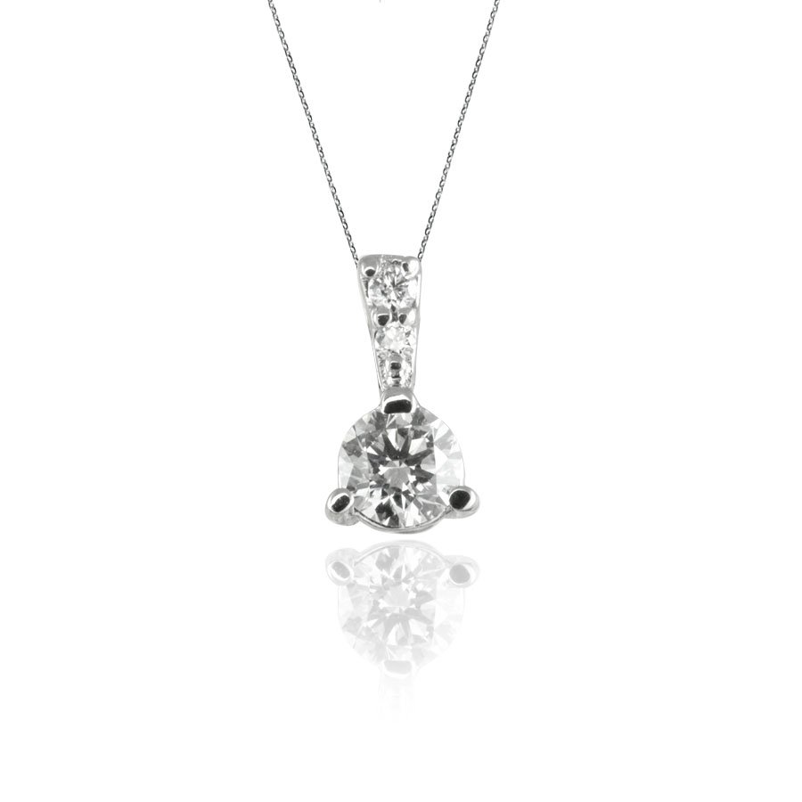 Collana Punto Luce In Oro 18kt Con Diamanti 0.16kt