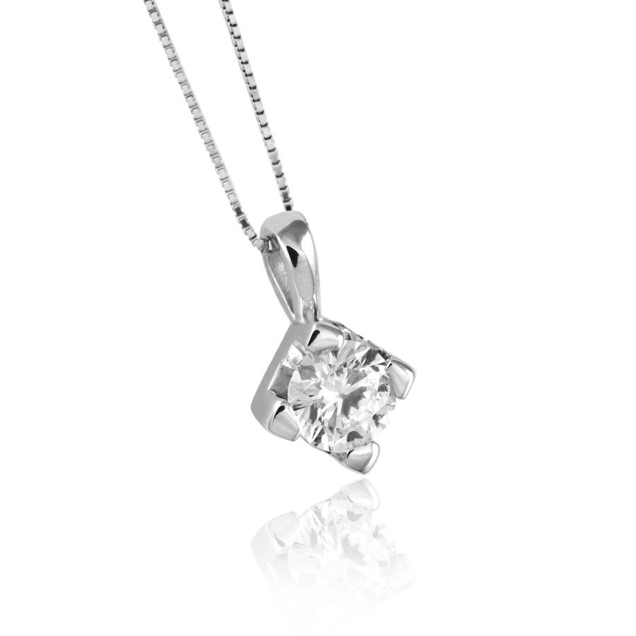 Collana Punto Luce In Oro 18kt Con Diamanti 0.43kt