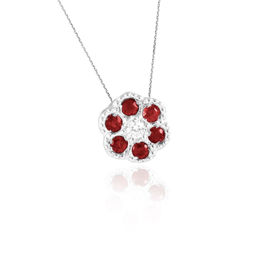 Collana In Oro 18kt Con Diamanti E Rubini/Smeraldi/Zaffiri - immagine 3