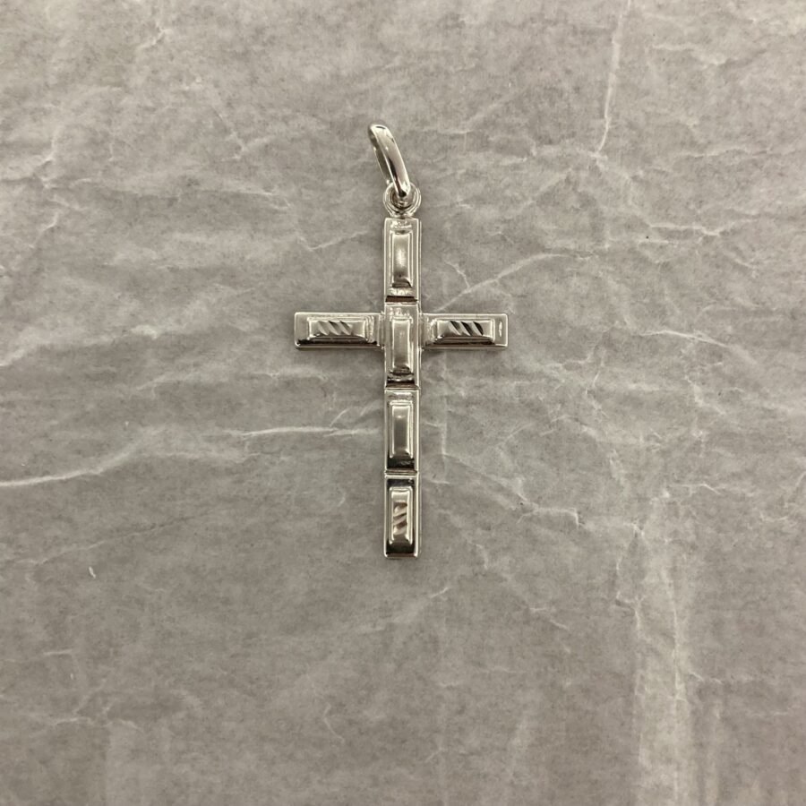 Croce In Oro 18kt Bianco 2.7cm