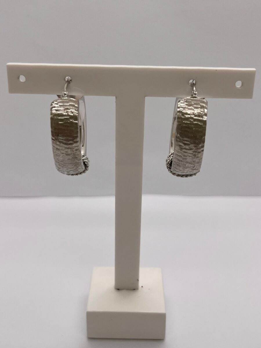 Orecchini in oro 18kt giallo e Bianco Cerchio Ovale 13.1Gr - immagine 5