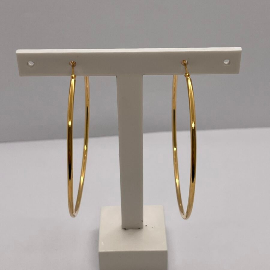 Orecchini In Oro 18kt Giallo Cerchio Grande - immagine 4