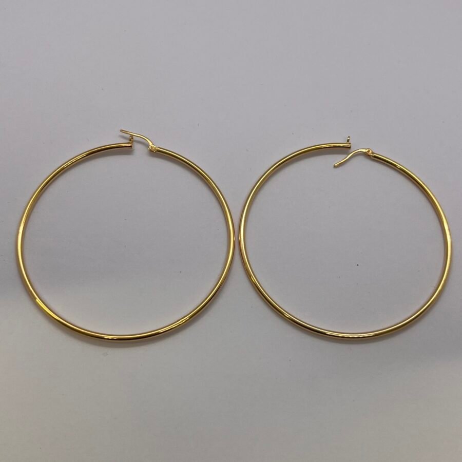 Orecchini In Oro 18kt Giallo Cerchio Grande - immagine 2