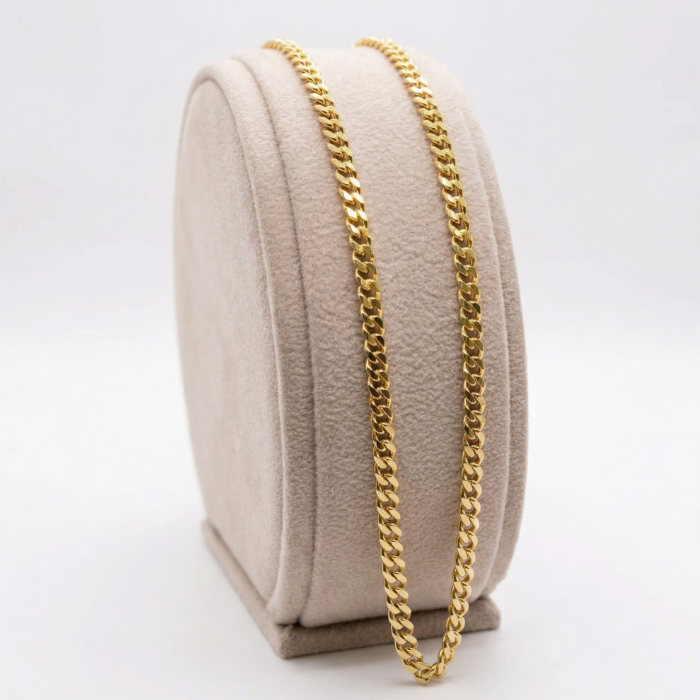 Collana In Oro 18kt Grumetta Classica Maglia Stretta 55cm - immagine 3