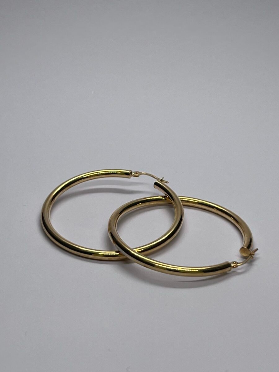 Orecchini In Oro 18kt Giallo Cerchio Diametro 4cm