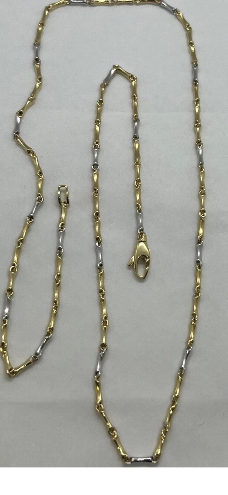 Collana Oro 18kt 750% Uomo Giallo Bianco 6gr 50cm