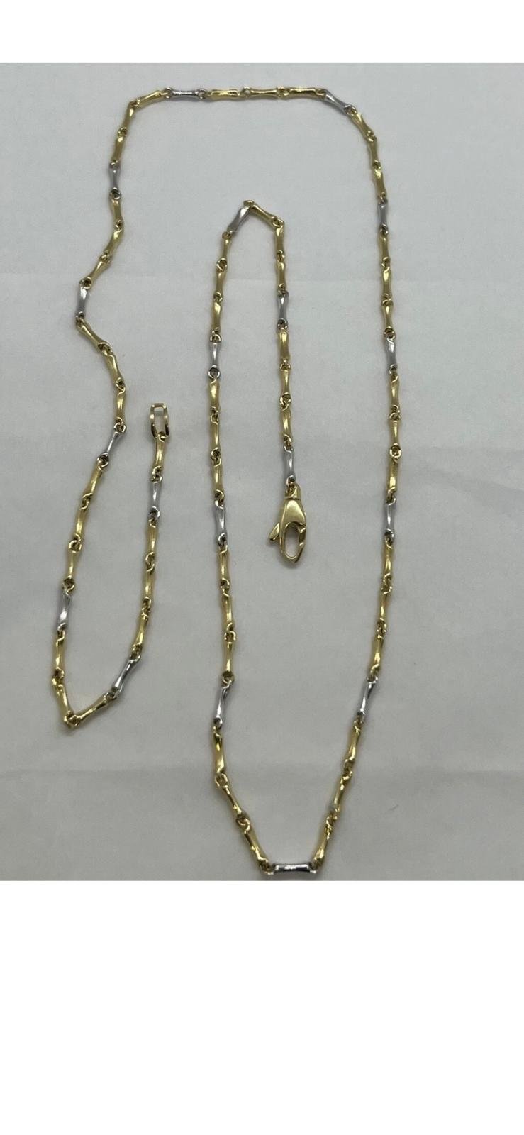 Collana Oro 18kt 750% Uomo Giallo Bianco 6gr 50cm - immagine 3